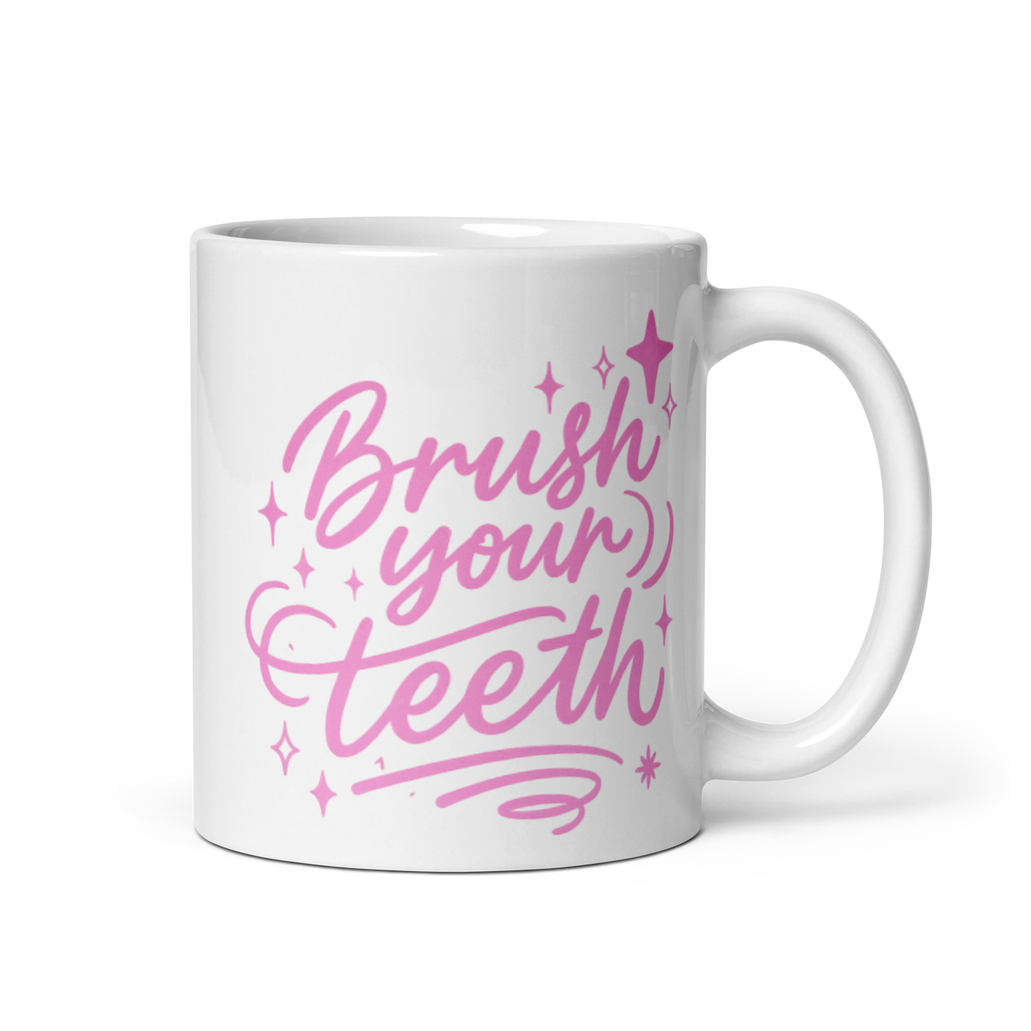 Brush Your Teeth Mug - Sassy Self-Care Reminder | Funny White Ceramic Mug
